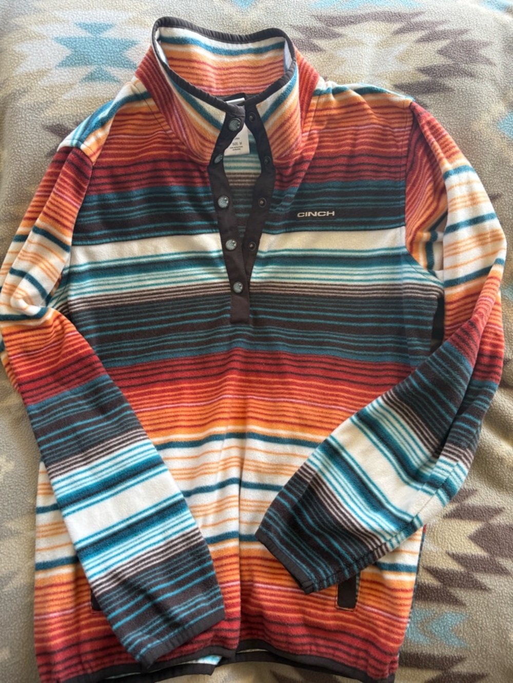 Cinch Multicolor Striped Quarter-Snap Pullover